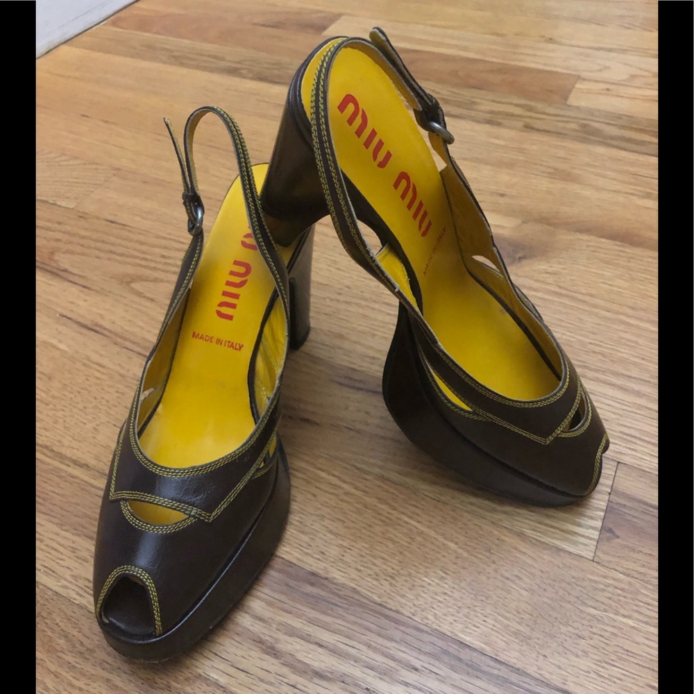 MIU MIU Slingback Platform Pump